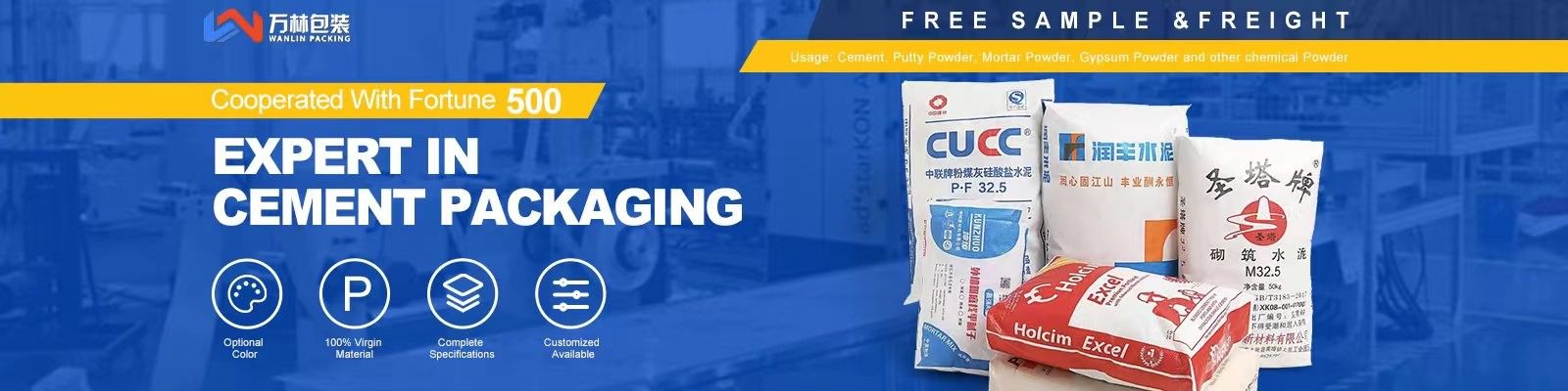 Sacos de empacotamento do cimento