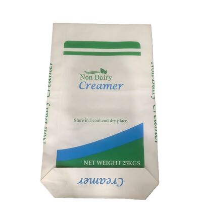 qualidade  Food-Grade Paper Open Mouth Bag with  Block Bottom for 25kg Non Dairy Creamer fábrica