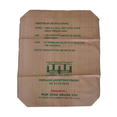 Válvula de fundo de bloco de polipropileno tecido sacos de cimento de PP 20kg 25kg 30kg 40kg 50kg recipientes de embalagem