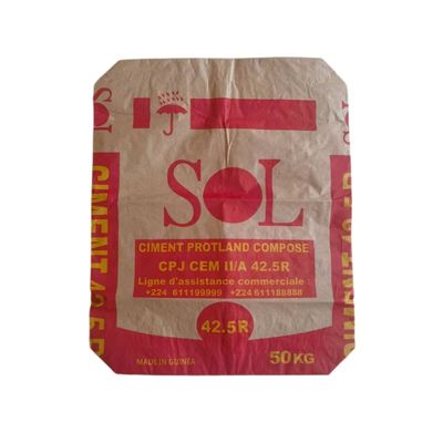 20kg sacos impermeáveis do papel de Multiwall do cimento dos sacos de papel de 2 dobras com esparadrapo