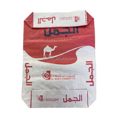 2 camadas 90GSM Saco de válvula de papel Sacos de embalagem de cimento 50kg Bloco de fundo personalizado