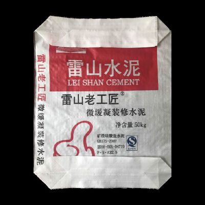 Sacos de válvula de tecido de cor Kraft PP com fundo de bloco para embalagens de cimento