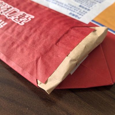 3 camadas de papel 80GSM e 1 camada de papel de película Bolsa de válvula com bloco de embalagem de cimento de fundo 20kg 25kg com manga inserível