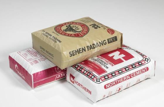 Saco de válvula tubular laminado de polipropileno tecido para 50 kg Saco de cimento de fundo quadrado Impressão de superfície 100% polipropileno virgem