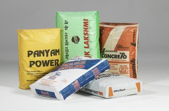 Saco de válvula tubular laminado de polipropileno tecido para 50 kg Saco de cimento de fundo quadrado Impressão de superfície 100% polipropileno virgem