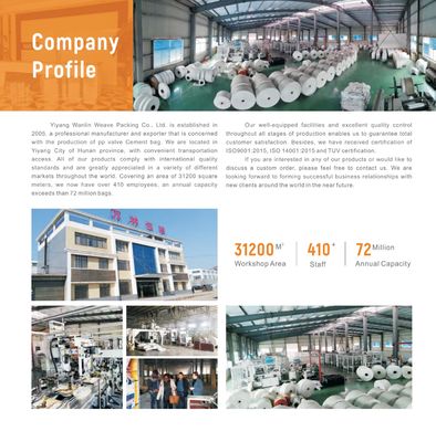 Saco de válvula de cimento de PP 50 kg à prova de umidade Certificado ISO