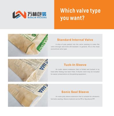 Saco de válvula de cimento de PP 50 kg à prova de umidade Certificado ISO