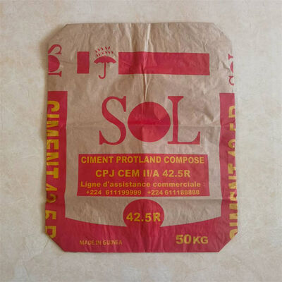 2 camadas 90GSM Saco de válvula de papel com fundo de bloco para 20kg 25kg 30kg 40kg Morto