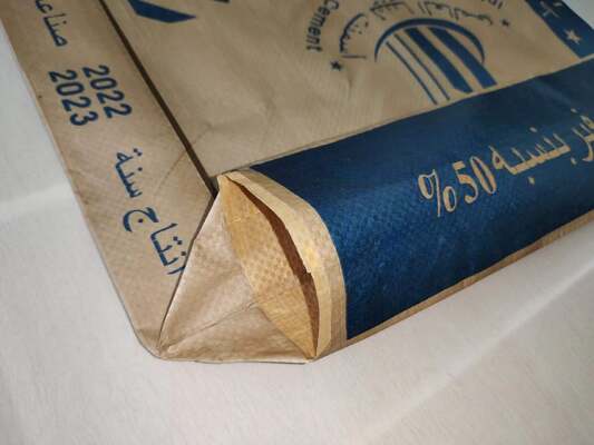 Saco de cimento de 50 kg PP Resistente à humidade Válvula de fundo quadrada Saco de cimento de PP 75GSM a 90GSM Saco de válvula tecida