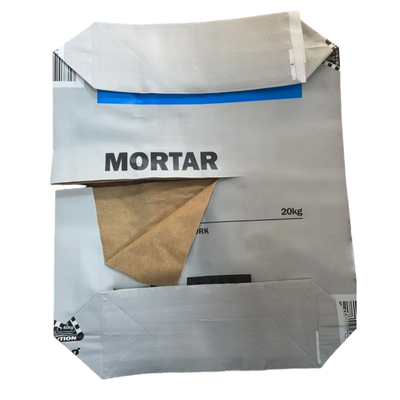 Saco de Cimento para Misturas Secas de 20KG 25KG Saco de Válvula Tecido PP com Revestimento Interno de Papel à Prova de Umidade Embalagem de Cimento 20-25KG